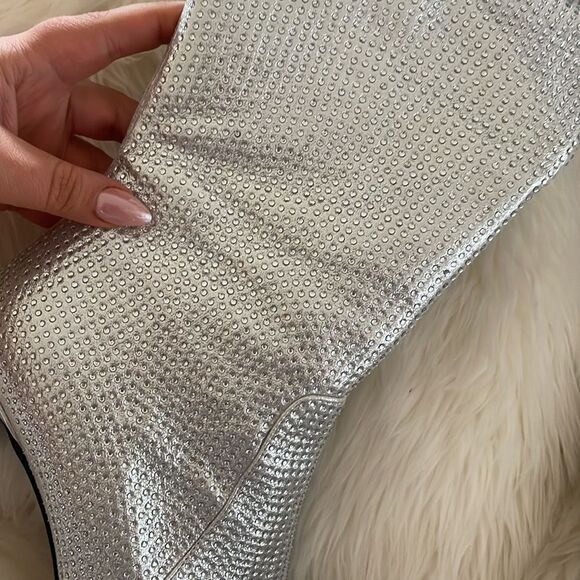 Silver rhinestone cowgirl boots - Picture 4 of 12